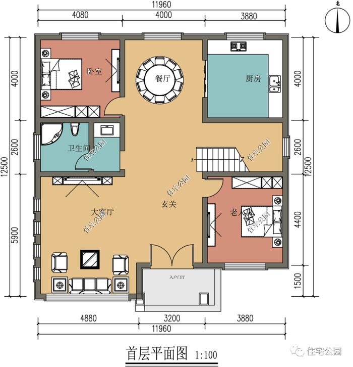 特价图纸丨11×12米带露台、落地窗的现代美宅