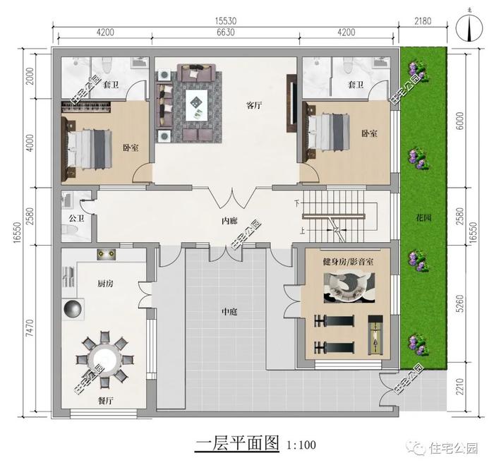 北京农村定制15×16米新中式宅院，独立厨房、舒适套卧、阳光房全都有（2323+）