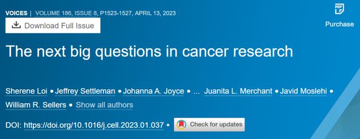 癌症研究的下一个问题是什么？《细胞》发表樊嘉院士等人观点