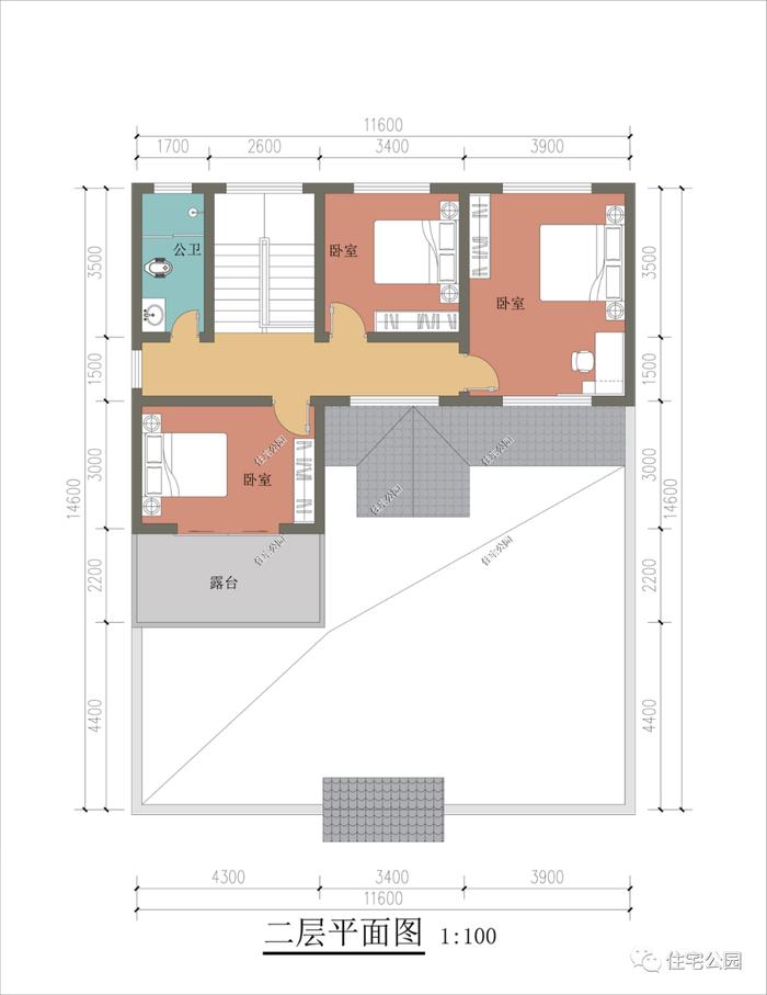 特价图纸丨4室2厅好格局，占地只有89平的中式小院