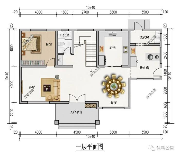 独立柴火房+3露台，15×10米新中式三层别墅，打造极佳居住环境