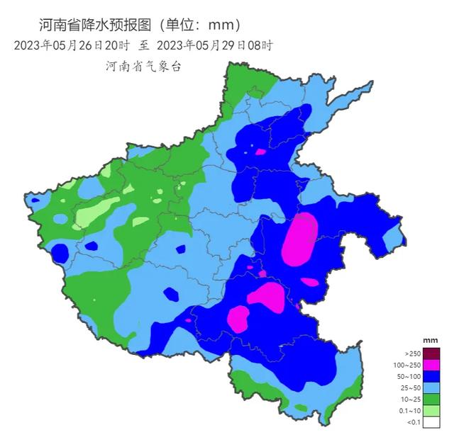 局部暴雨，26-28日河南多地降水量将达130毫米