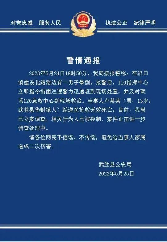 四川一初中生疑被同学围殴致死？警方通报