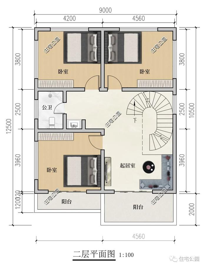 9×12米占地百平，小户型这样设计，温馨又实用