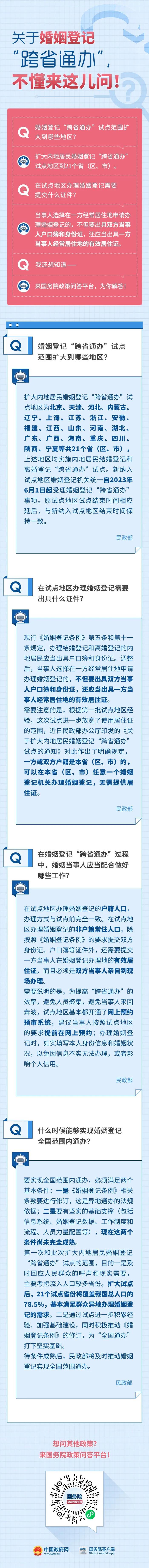 哪些地区将支持婚姻登记“跨省通办”？办理登记要出具哪些证件？