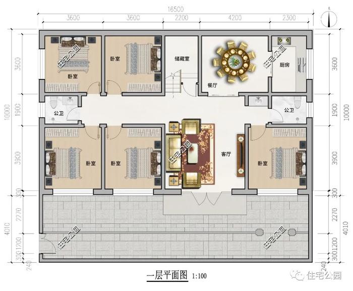 16×9米秀美农村别墅，5.7米总高度，极其适合限高地区自建