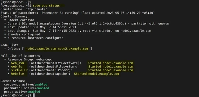如何在 RHEL 9/8 上设置高可用性 Apache(HTTP)集群 | Linux 中国11 如何在 RHEL 9/8 上设置高可用性 Apache(HTTP)集群 | Linux 中国