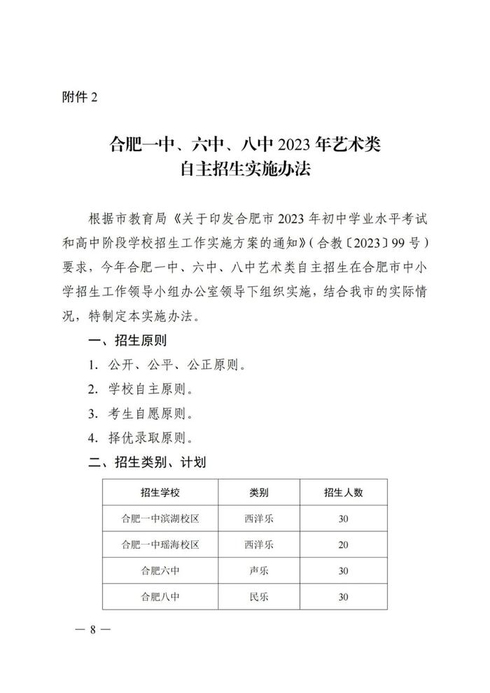 最新发布！事关合肥一、六、八中自主招生