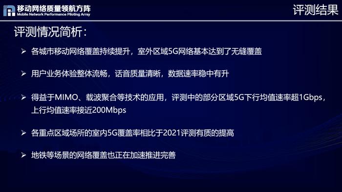 2022全国重点区域移动网络质量如何 请看这个权威评测！