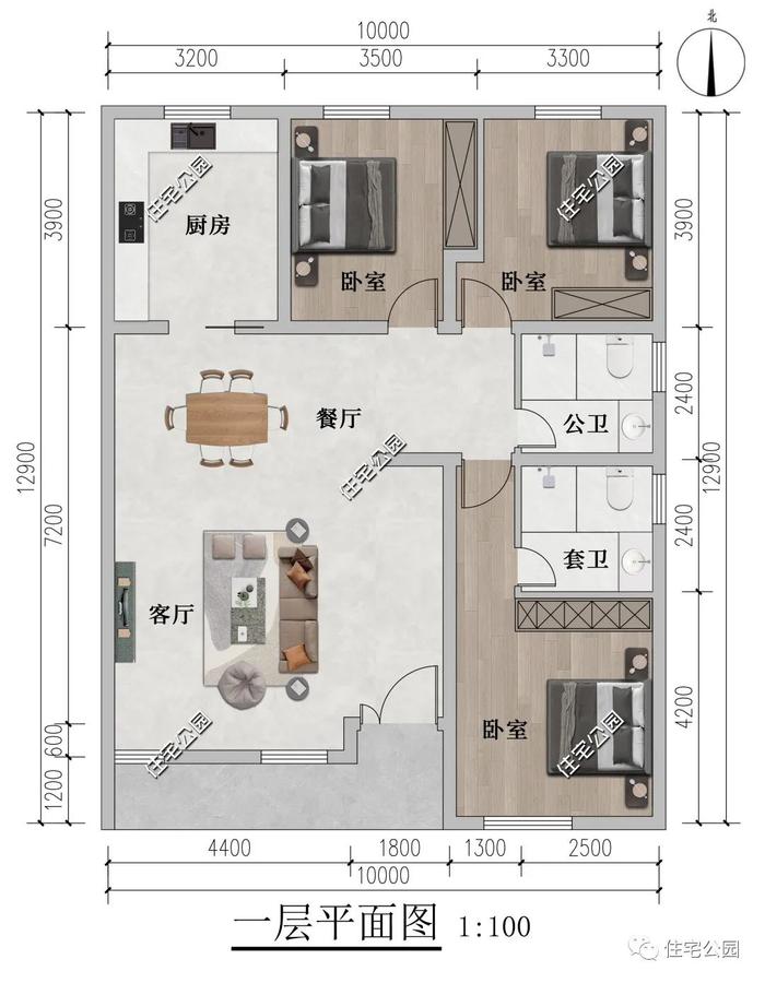 专为父母而建，10×12米一层现代别墅，堪称养老房的典范