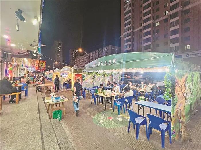 哈尔滨此地“美食外摆一条街”开门迎客