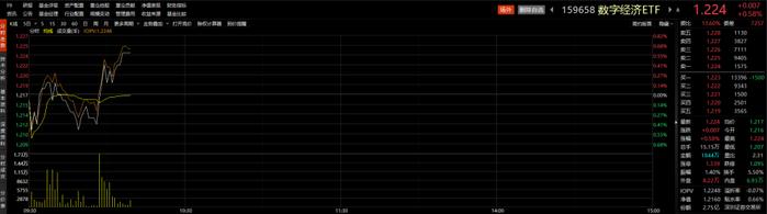 恒生电子早盘封板，数字经济ETF（159658）拉升翻红，机构：关注数据锂化投资机会丨ETF观察