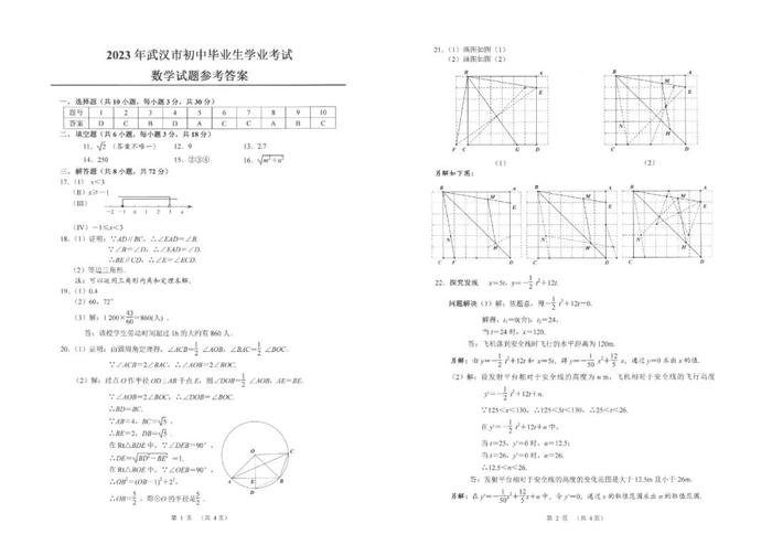 刚刚公布！2023年武汉中考试卷和参考答案→