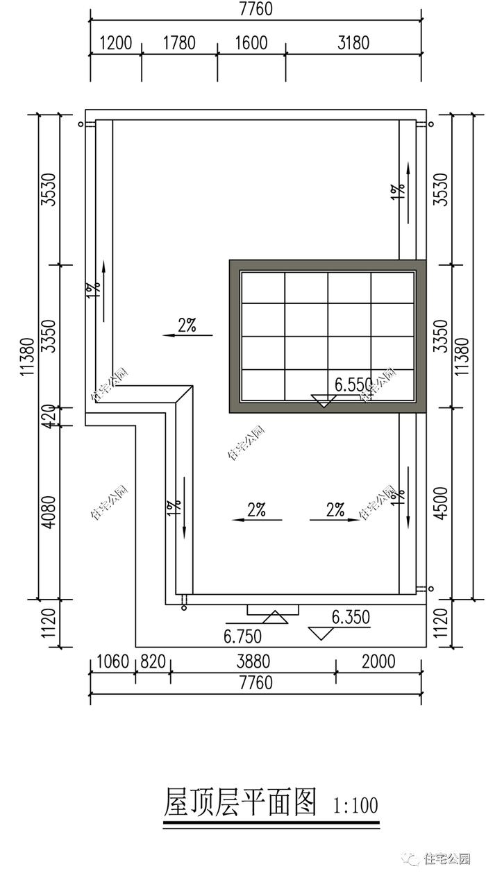 特价图纸丨7×18米现代二层别墅，三面不开窗如何保证室内明亮？