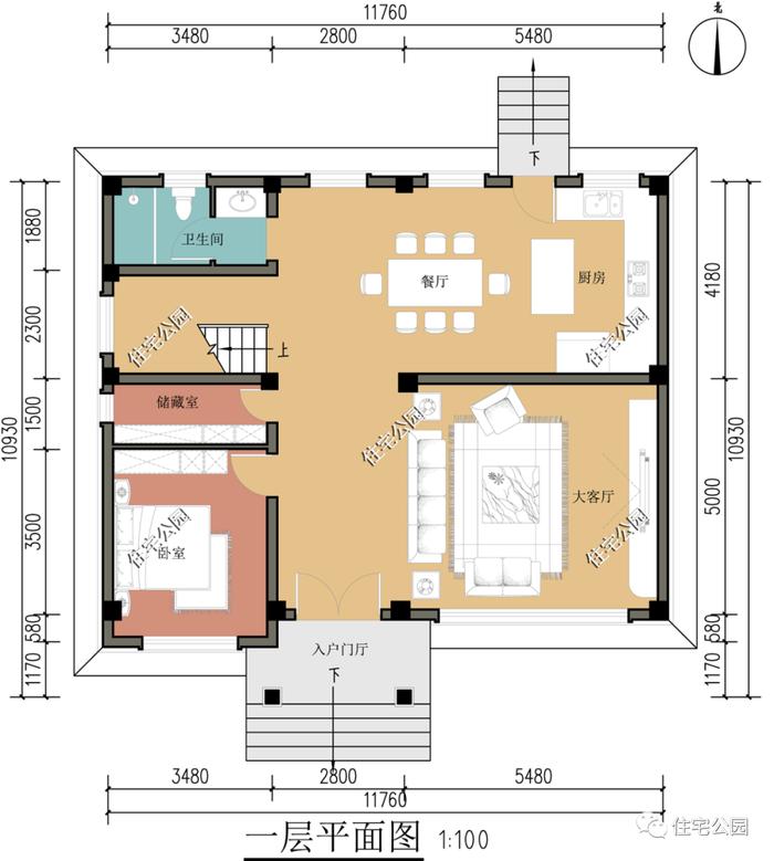 特价图纸丨4卧2厅，11×10米经典二层住宅