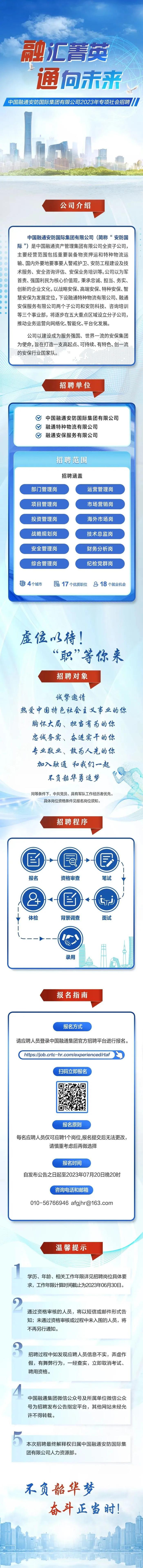 【社招】中国融通安防国际集团有限公司2023年专项社会招聘