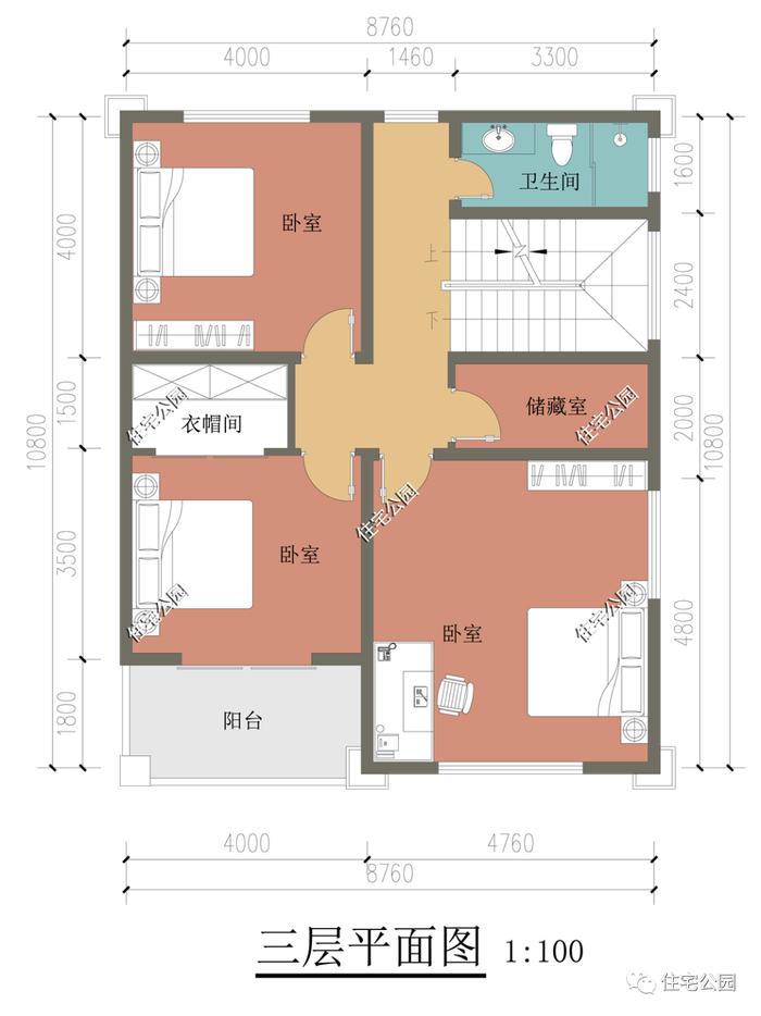 特价图纸丨占地94平，自建8×10米四层欧式住宅