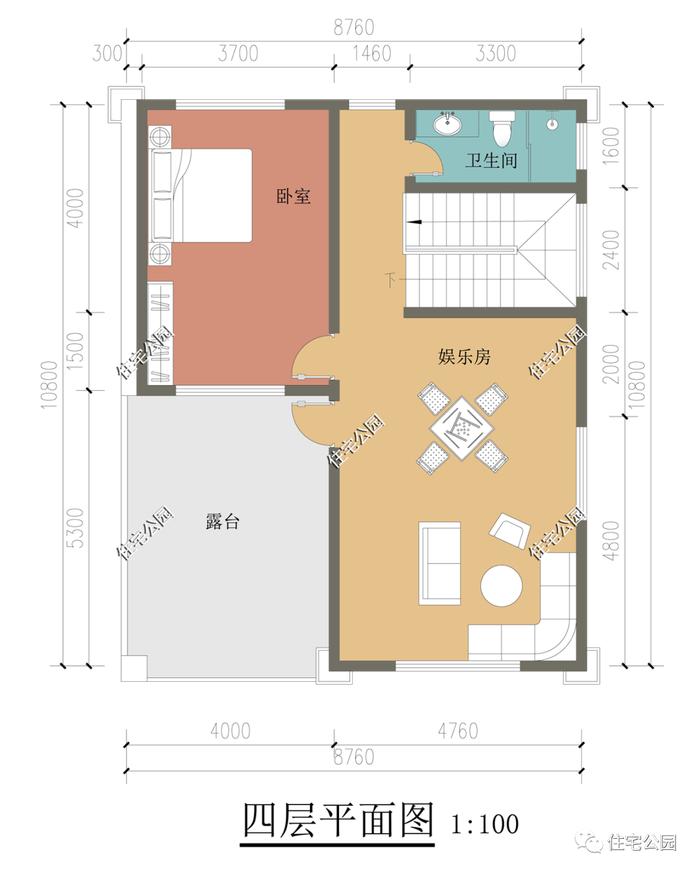 特价图纸丨占地94平，自建8×10米四层欧式住宅