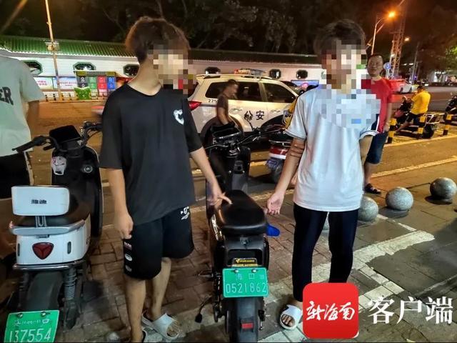 成功偷到电动车后，烫发庆祝！2男子在海口一理发店被抓