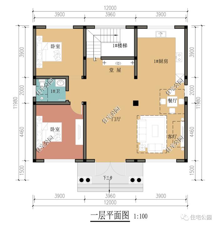 特价图纸丨12×11米经典二层小宅，享受舒适生活