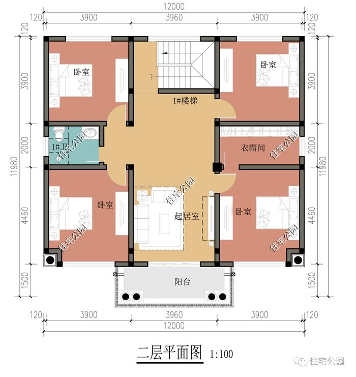 特价图纸丨12×11米经典二层小宅，享受舒适生活