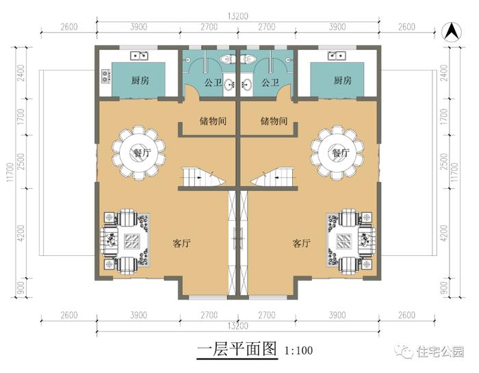 特价图纸丨18×12米新中式双拼住宅，很适合兄弟自建