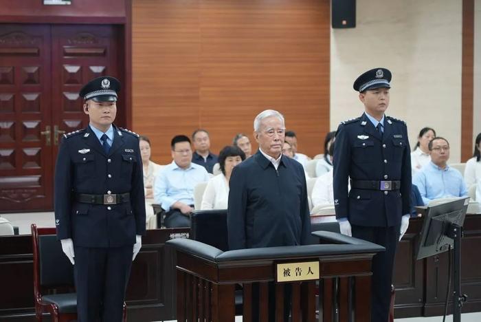 盛光祖(中)受审 图源:人民日报客户端
