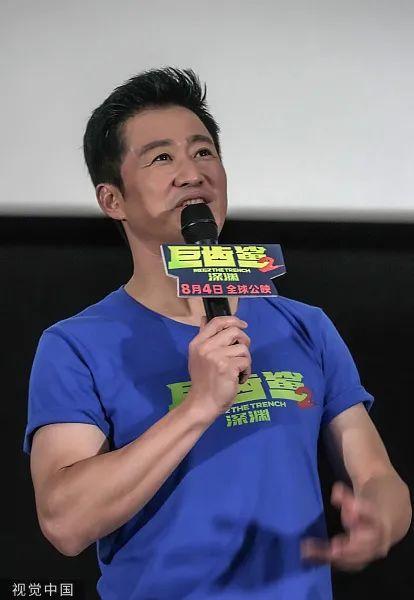 2023年8月3日,吴京在武汉出席电影《巨齿鲨2:深渊》路演。图源:视觉中国