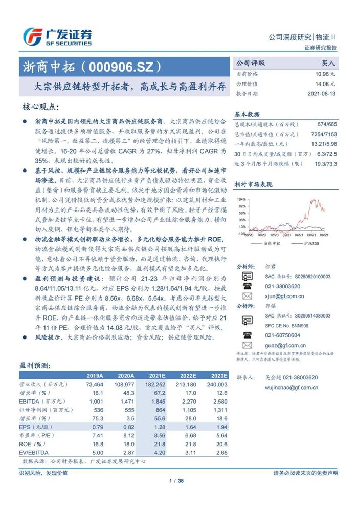 38页PPT深度解读浙商中拓大宗商品供应链服务商模式