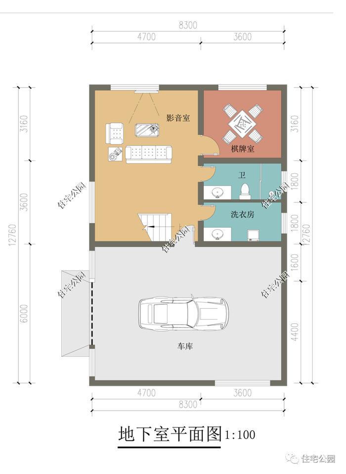 特价图纸丨地下室+多套间，8×12米欧式别墅