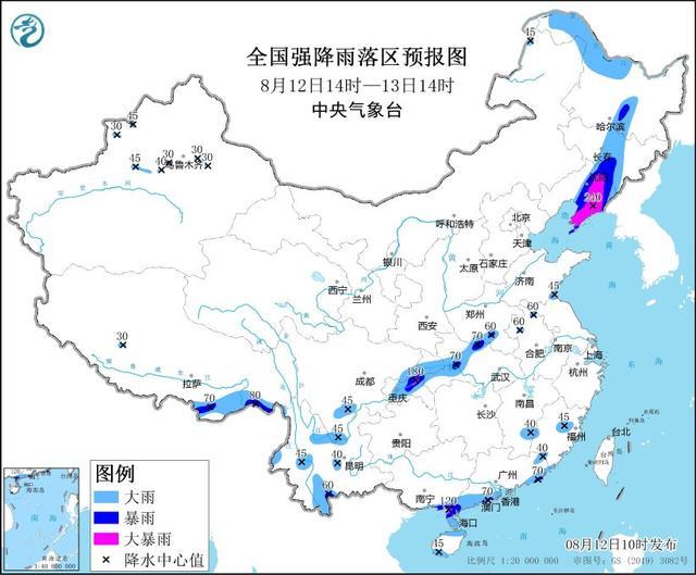 中央气象台继续发布暴雨黄色预警：辽宁东部、广西南部等地部分地区有大暴雨