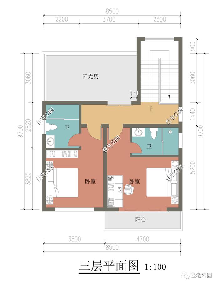 特价图纸丨8×9米占地仅86平，小户型这样设计，人见人爱