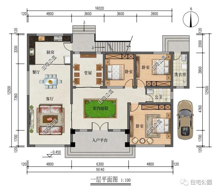 精选图库丨10套带堂屋的农村别墅户型图，外观精美，布局实用