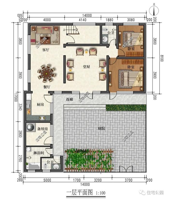 精选图库丨10套带堂屋的农村别墅户型图，外观精美，布局实用