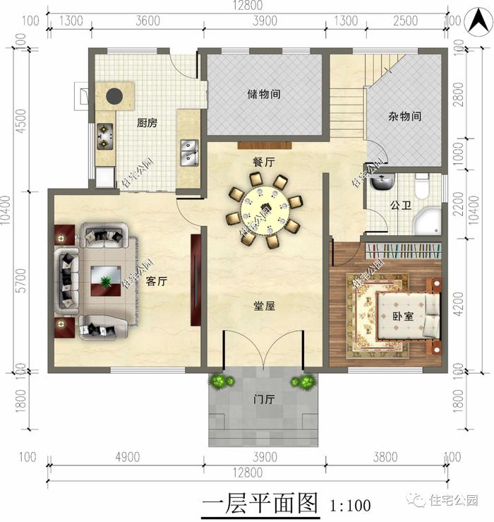 特价图纸丨落地窗+大露台，12×12米清新欧式别墅