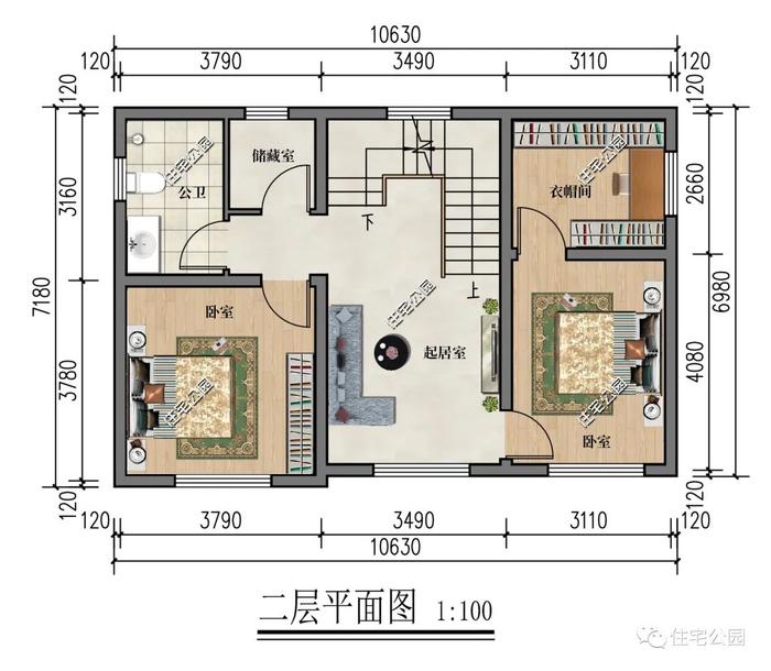 精选图库丨占地面积100平？10套精选户型送上，总有一款适合你