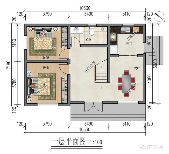 精选图库丨占地面积100平？10套精选户型送上，总有一款适合你