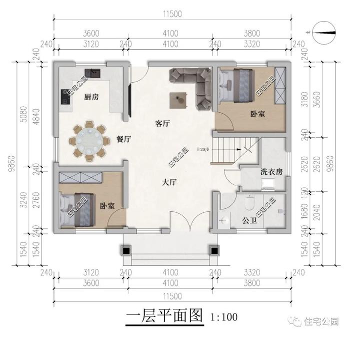 精选图库丨占地面积100平？10套精选户型送上，总有一款适合你