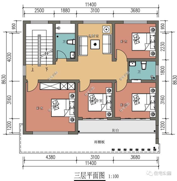 精选图库丨占地面积100平？10套精选户型送上，总有一款适合你