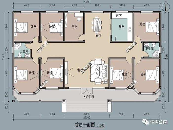 10套农村一层小别墅，父母的养老房就盖这样的丨全套图纸总辑三（392~741）