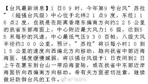 台风“苏拉”登陆点有变！广东多地发布台风红色预警信号