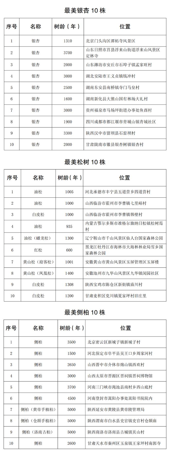 “双百”古树推选结果公示 甘肃6株古树、4个古树群入选