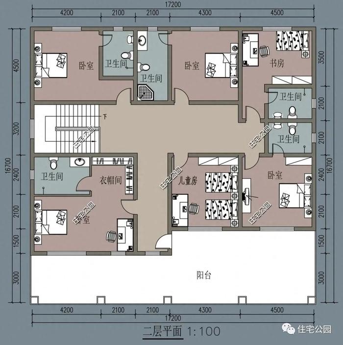 10套二层别墅户型推荐，农村房子就该这么建（460~543）