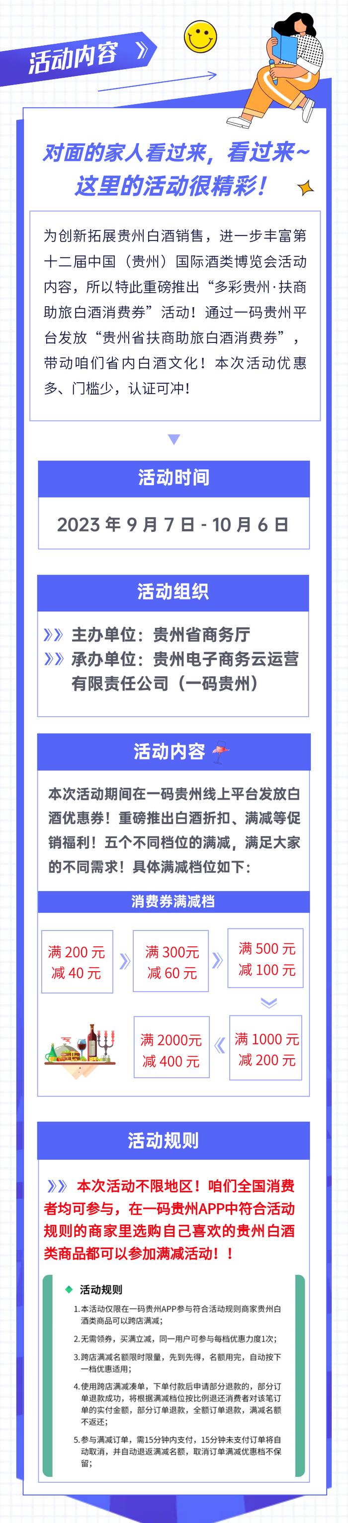 9月7号起上“一码贵州”平台享第12届酒博会白酒消费券满减！最高可减1000元！