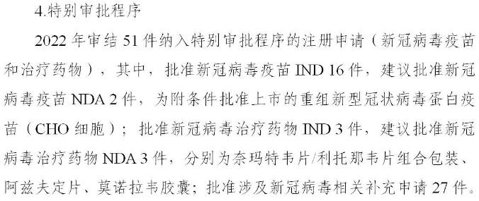 CDE发布《2022年度药品审评报告》