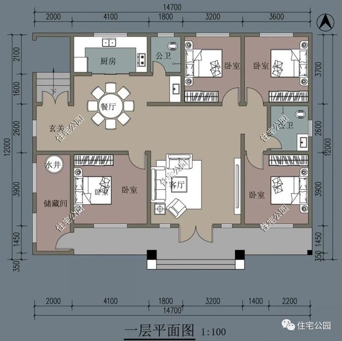 10套一层农村别墅户型，适合父母养老居住（1179~1291）