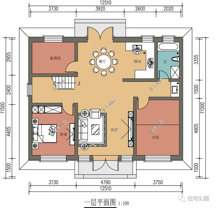 10套一层农村自建房户型图，好看不贵还实用（1392~1486）