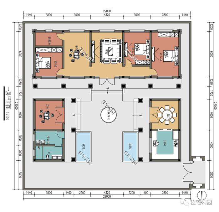 10套一层农村自建房户型图，好看不贵还实用（1392~1486）