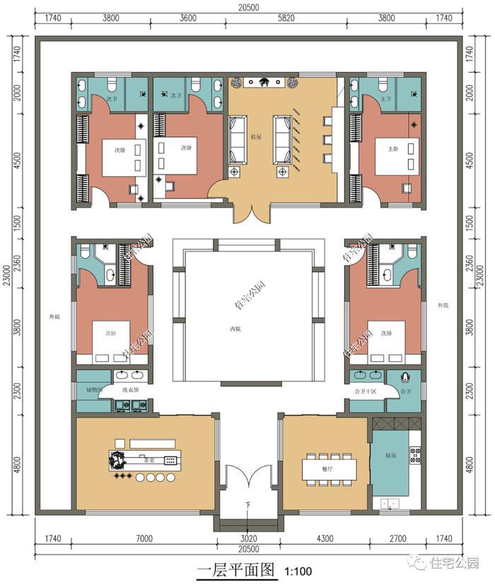 10套一层农村自建房户型图，好看不贵还实用（1392~1486）