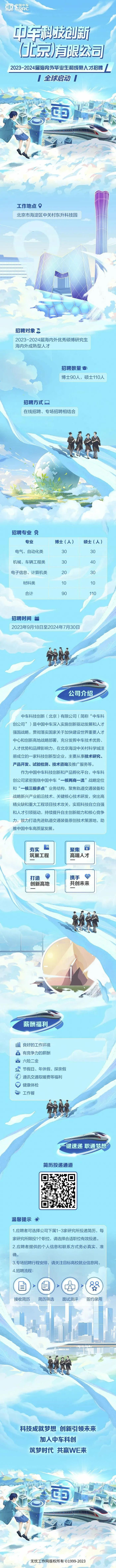 【校招+社招】中车科技创新（北京）有限公司海内外人才招聘全球启动